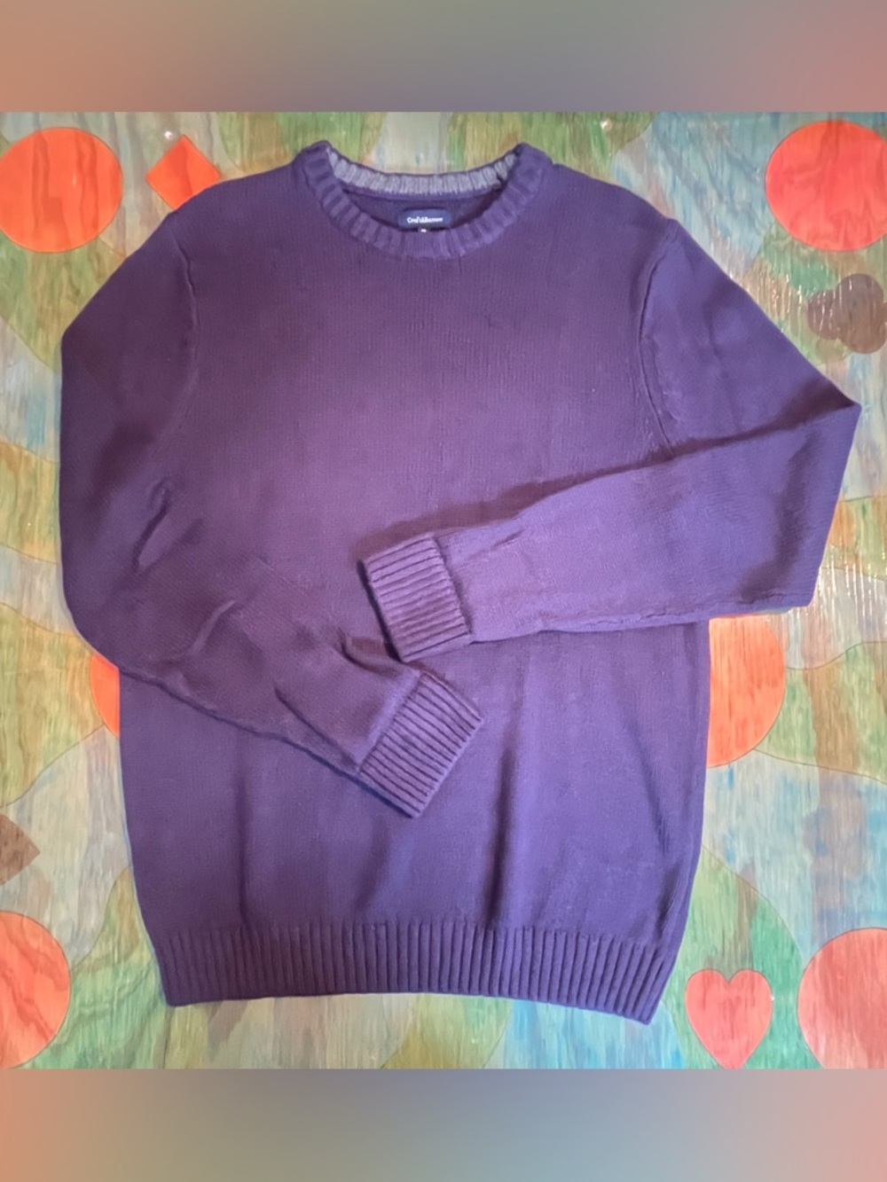 Croft & Barrow Mens Pullover Sweater Long Sleeve Size Medium Purple Heavyweight